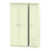 Welcome Furniture Wardrobe DefaultTitle Warwick Triple Plain plus Drawer Wardrobe Cream WAR150