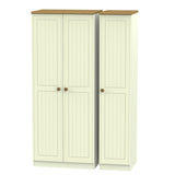 Welcome Furniture Wardrobe DefaultTitle Warwick Triple Plain Wardrobe Cream and Oak WAR130