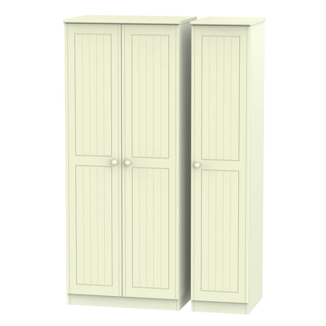 Welcome Furniture Wardrobe DefaultTitle Warwick Triple Plain Wardrobe Cream WAR130