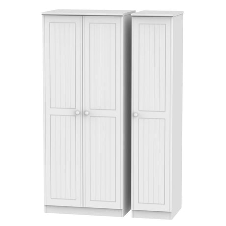 Welcome Furniture Wardrobe DefaultTitle Warwick Triple Plain Wardrobe White WAR130