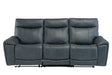 Earth Collection Reclining Sofas Blue Leather Zanetti Electric Reclining 3 Seater Sofa