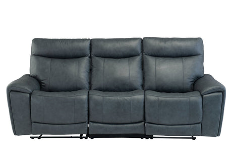 Earth Collection Reclining Sofas Blue Leather Zanetti Electric Reclining 3 Seater Sofa