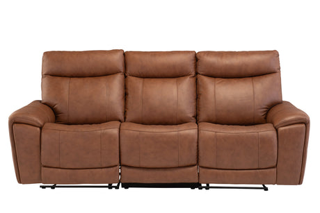 Earth Collection Reclining Sofas Tan Leather Zanetti Electric Reclining 3 Seater Sofa