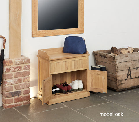 Baumhaus Mobel Oak Shoe Bench with Hidden Storage