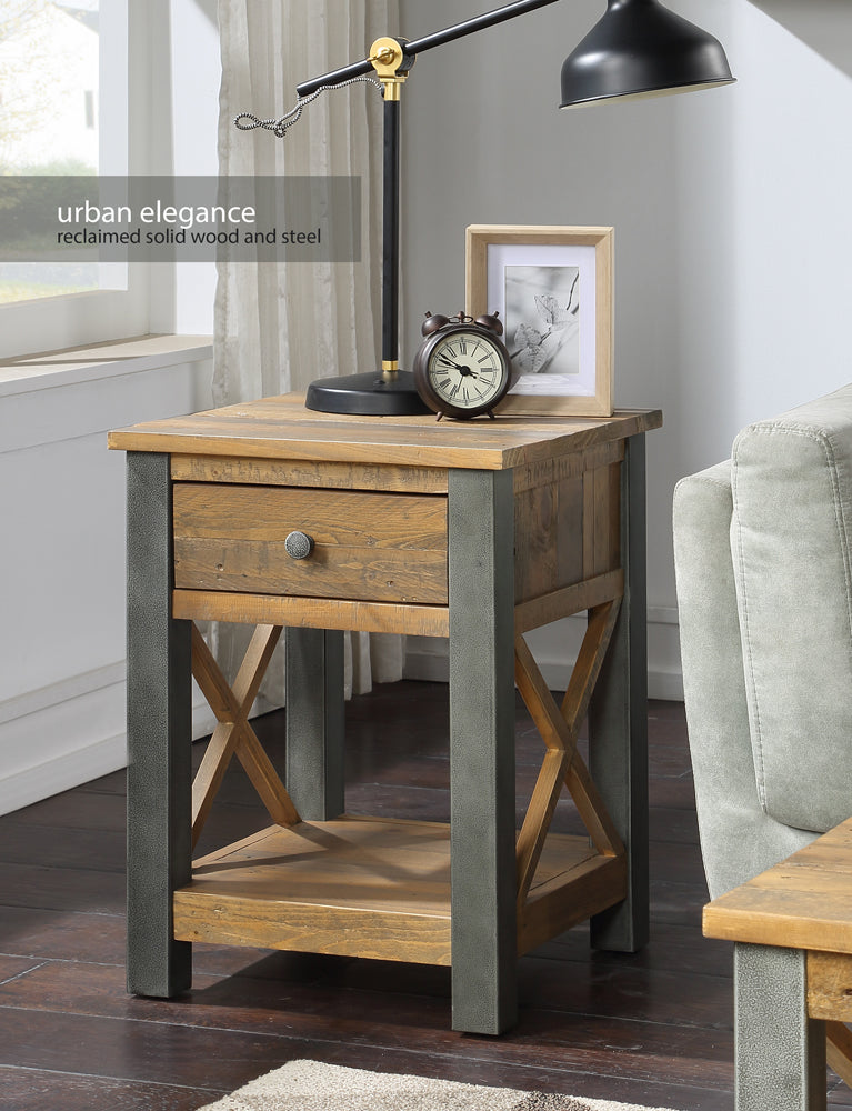 Baumhaus Urban Elegance Reclaimed Lamp Table With Drawer