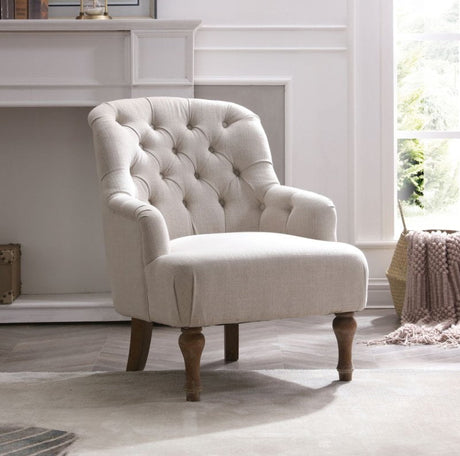 Kyoto Accent Chair Atheia Cream Linen Bianca Linen Accent Armchair