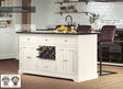 Baumhaus Kitchen Island Cream Kitchen Island With Black Granite Worktop