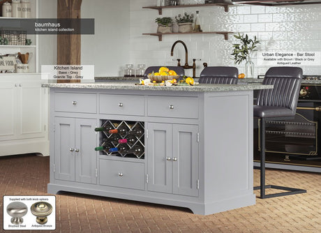 Baumhaus Kitchen Island Grey Kitchen Island With Grey Granite Worktop