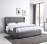 Kyoto Bed King Kensington Grey Ottoman Bed & Buttoned Headboard