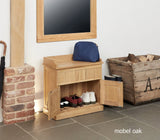 Baumhaus Hall Bench Mobel Oak Shoe Bench with Hidden Storage
