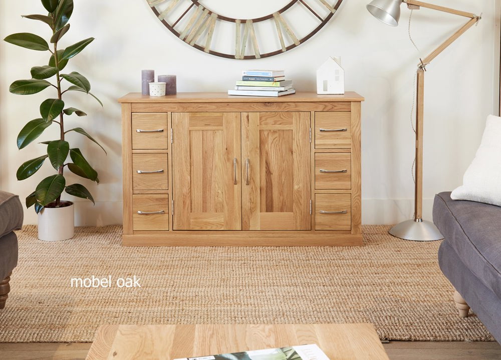 Baumhaus Sideboard Mobel Oak Six Drawer Sideboard
