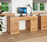 Baumhaus Computer Desk Mobel Oak Twin Pedestal Computer Desk