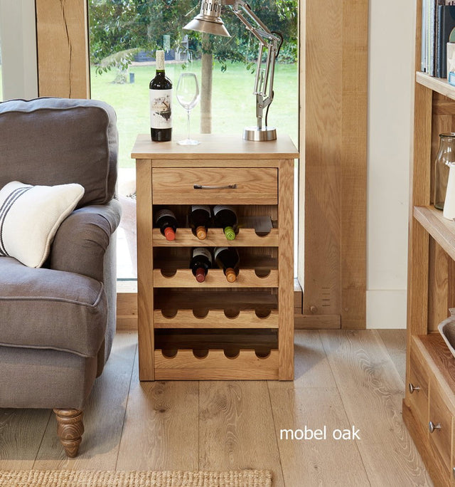 Baumhaus Wine Rack Mobel Oak Wine Rack Lamp Table