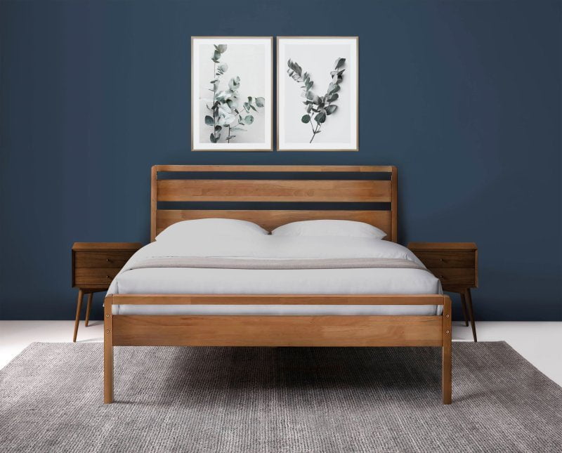 Kyoto Bed Skandi Mid Century Wooden Bed Frame
