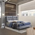 Time Living Bed Frame Tuscany Grey Fabric Bed Frame