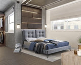Time Living Bed Frame Tuscany Grey Fabric Bed Frame