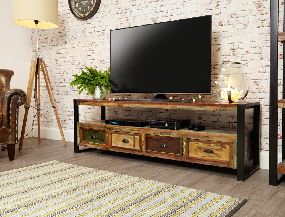 Baumhaus TV Media Unit Urban Chic Open Widescreen Television Cabinet