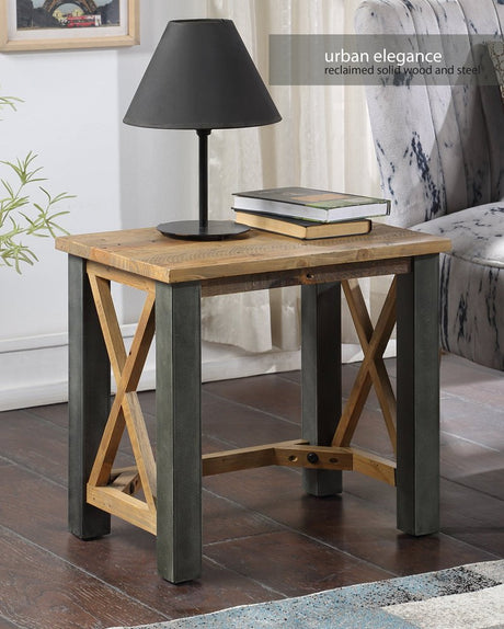 Baumhaus Lamp Table Urban Elegance Reclaimed Open Front Lamp Table