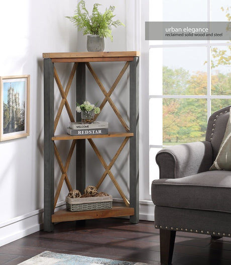 Baumhaus Bookcase Urban Elegance Reclaimed Small Corner Bookcase