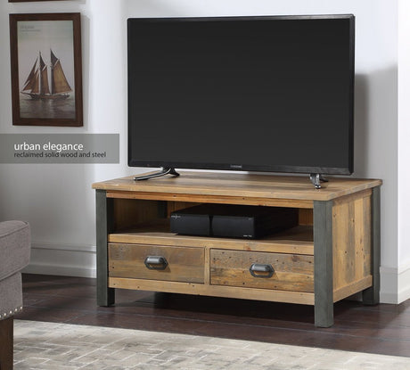 Baumhaus TV Media Unit Urban Elegance Reclaimed Widescreen TV Cabinet