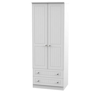 Welcome Furniture Wardrobe DefaultTitle Warwick 2ft 6in 2 Drawer Robe White WAR061