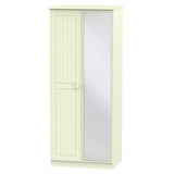 Welcome Furniture Wardrobe DefaultTitle Warwick 2ft 6in Mirror Robe Cream WAR057