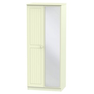 Welcome Furniture Wardrobe DefaultTitle Warwick 2ft 6in Mirror Robe Cream WAR057