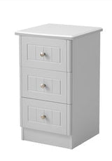 Welcome Furniture Bedside Table DefaultTitle Warwick 3 Drawer Bedside Locker White WAR001