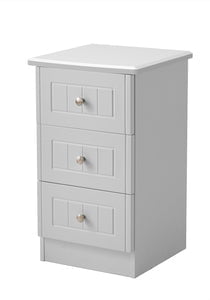 Welcome Furniture Bedside Table DefaultTitle Warwick 3 Drawer Bedside Locker White WAR001