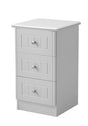 Welcome Furniture Bedside Table DefaultTitle Warwick 3 Drawer Bedside Locker White WAR001