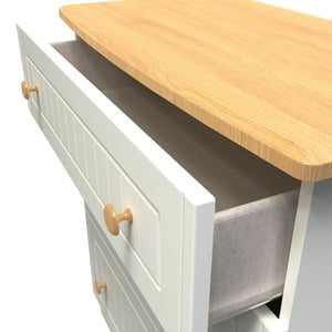 Welcome Furniture Chest of Drawers DefaultTitle Warwick 3 Drawer Deep Chest of Drawers Cream and Oak WAR049