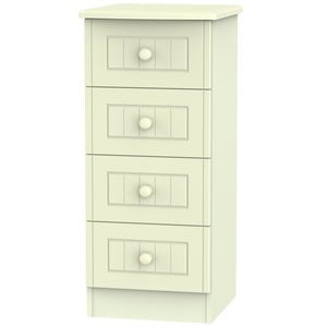Welcome Furniture Bedside Table DefaultTitle Warwick 4 Drawer Bedside Locker Cream WAR002