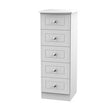 Welcome Furniture Bedside Table DefaultTitle Warwick 5 Drawer Bedside Locker White WAR003