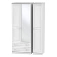 Welcome Furniture Wardrobe DefaultTitle Warwick Tall Triple 2 Drawer Mirror Wardrobe White WAR142