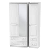 Welcome Furniture Wardrobe DefaultTitle Warwick Triple 2 Drawer Mirror & Drawer Wardrobe White WAR152