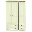 Welcome Furniture Wardrobe DefaultTitle Warwick Triple 2 Drawer plus Drawer Wardrobe Cream and Oak WAR151