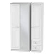 Welcome Furniture Wardrobe DefaultTitle Warwick Triple Mirror plus Drawer Wardrobe White WAR157